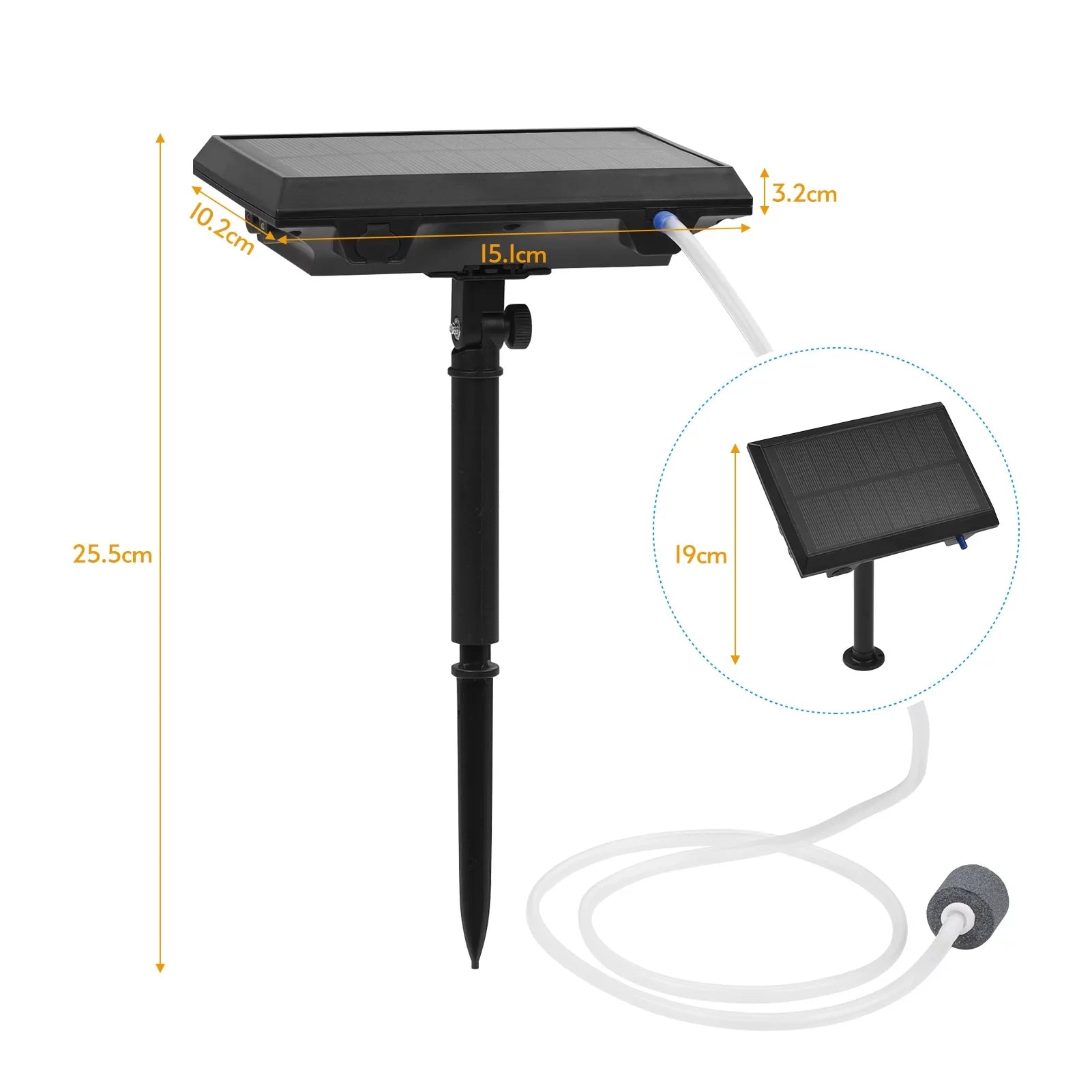 5.5V 1.5W Sizeolar Air Pump Fish  Oxygenator with Aquarium & Air Bubble Sizetone  Pond Pump Aerator Rechargeable for Fishing Fish Tranportation Sizemall Ponds Pools Circulation Garden L