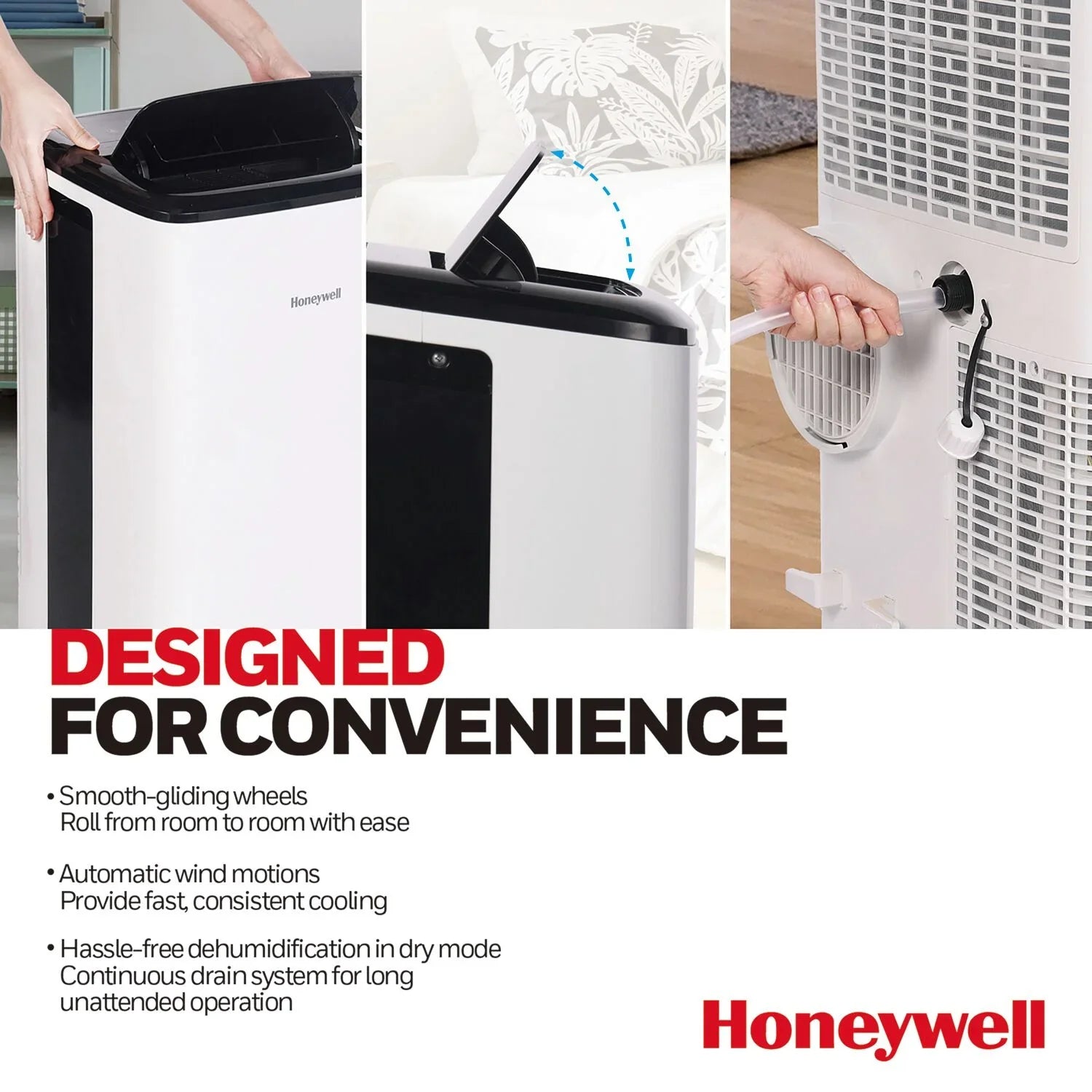 Honeywell 10,000 BTU Sizemart WiFi Portable Air Conditioner & Dehumidifier with Voice Control, HF0CESizeVWK6