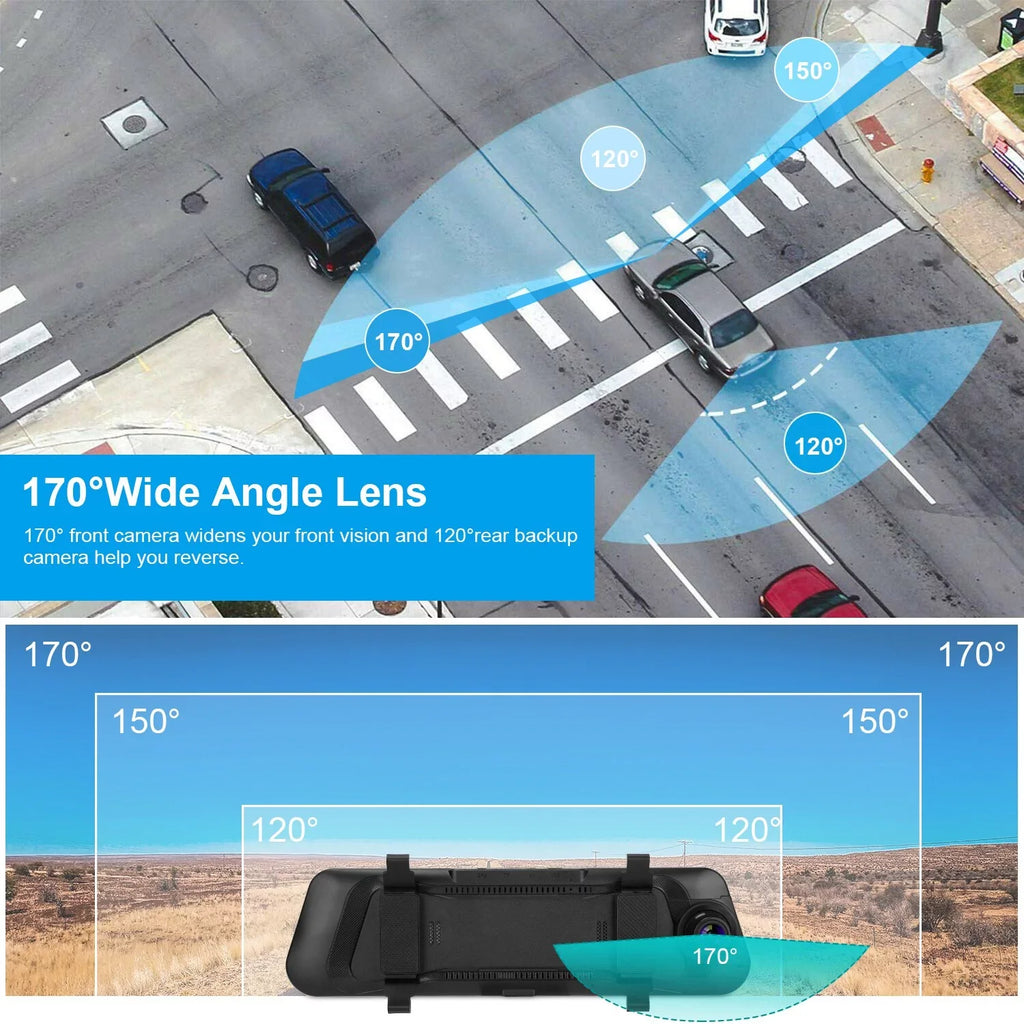 iNova FHD 1080P Car DVR Dash Camera 9.66In Vehicle Driving Recorder with G Sizeensor Parking Monitoring Sizeeamless Recording