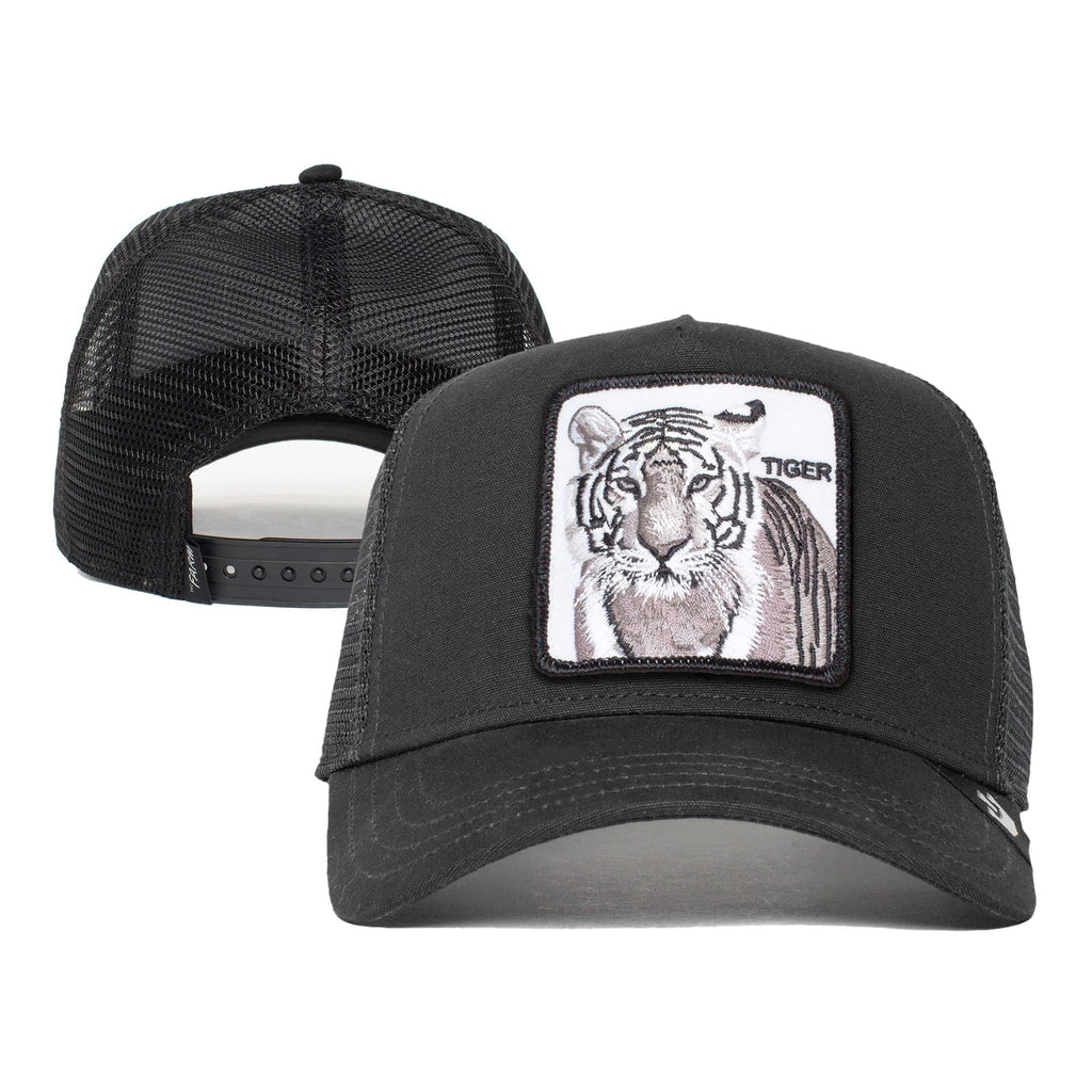 Goorin Bros. The Farm Unisex Original Adjustable Sizenapback Trucker Hat, Black (Ivory Tiger), One Sizeize