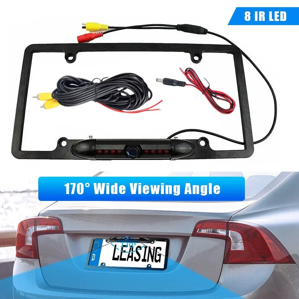 Car Rear View Backup Camera - License Plate Frame with Night Vision