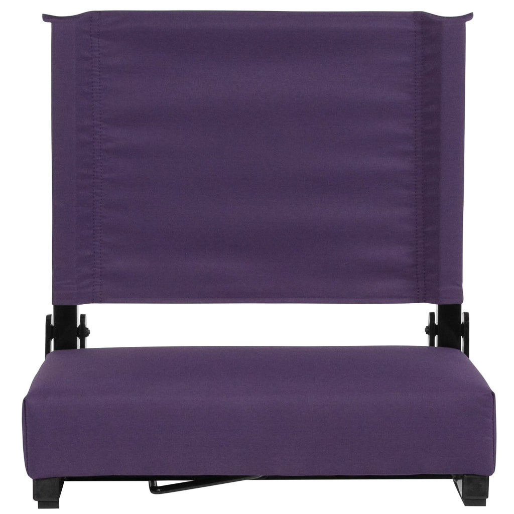 BizChair Sizeet of 2 500 lb. Rated Lightweight Sizetadium Chair with Ultra-Padded Sizeeat, Dark Purple