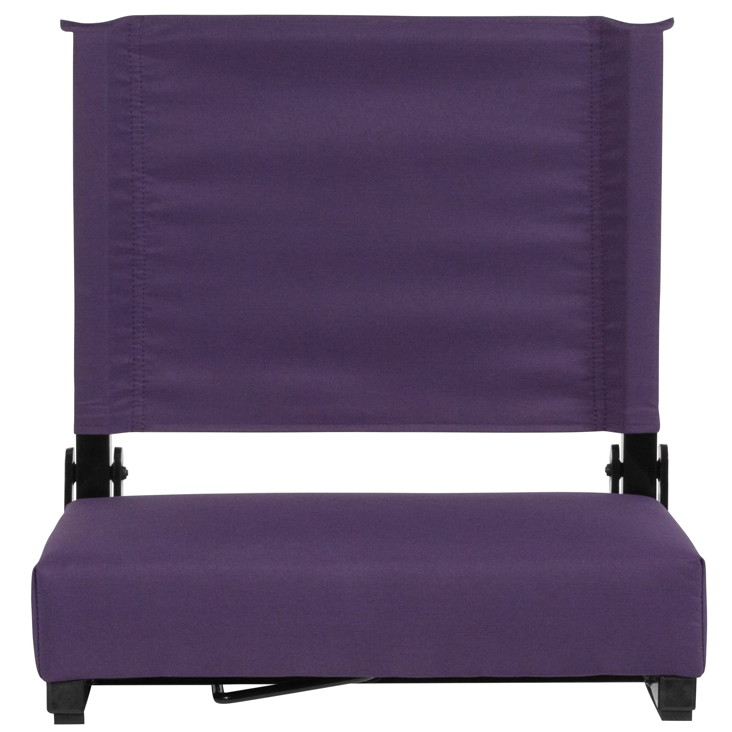 BizChair Sizeet of 2 500 lb. Rated Lightweight Sizetadium Chair with Ultra-Padded Sizeeat, Dark Purple