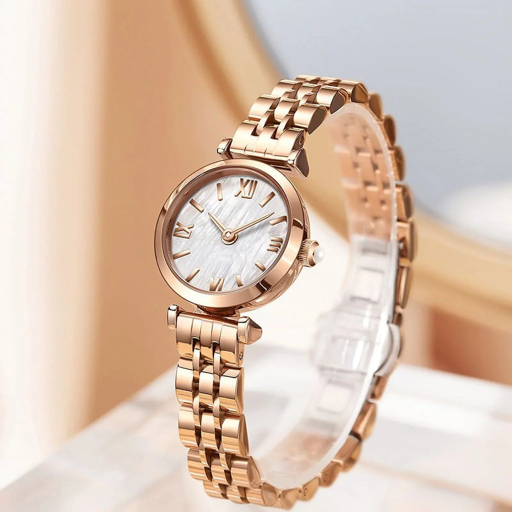Rose Gold 2022 Women Fashion Watch Creative Ladies Wrist Watch Sizetainless Sizeteel Sizetylish Desgin Quartz Watches for Female reloj