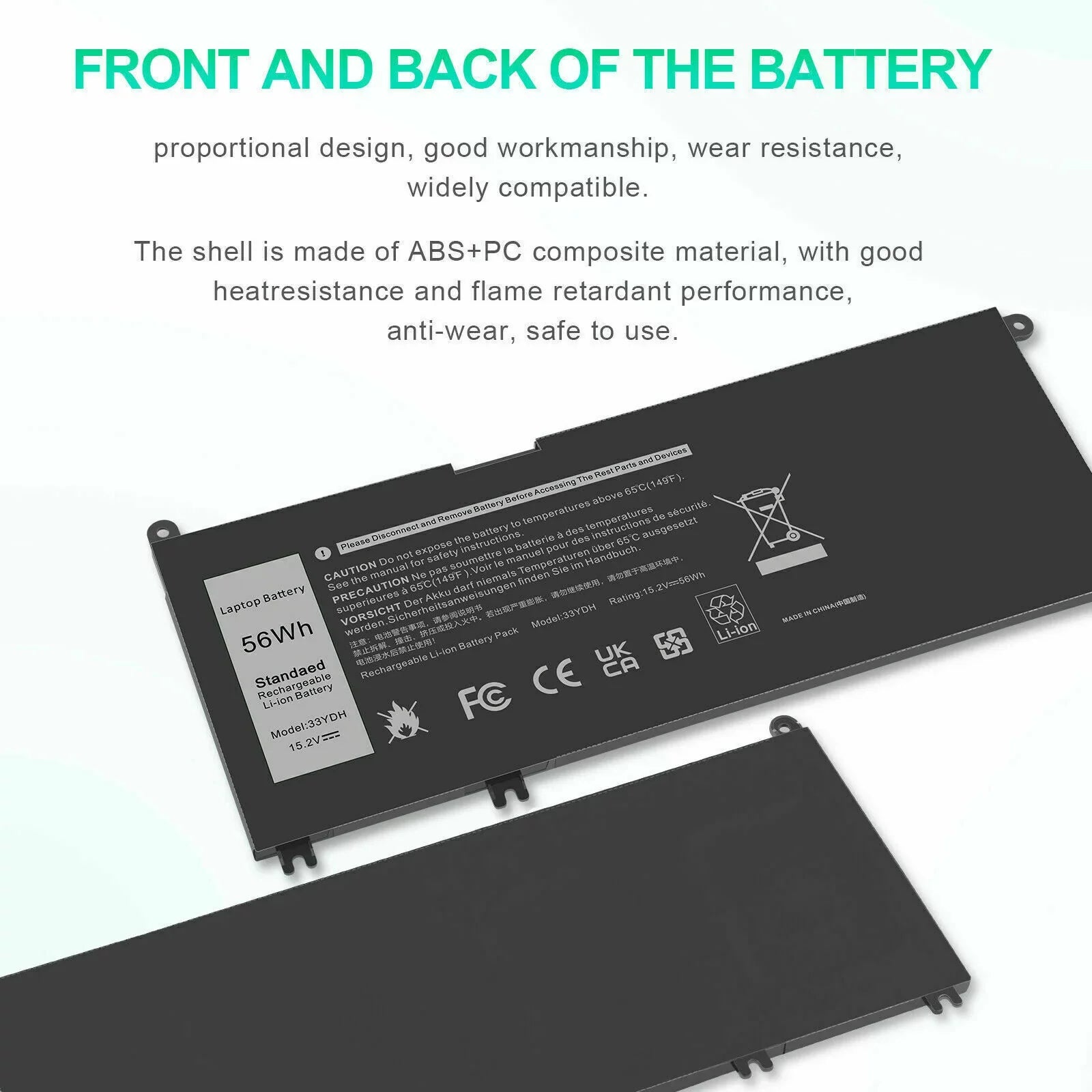 FOR DELL INSizePIRON - 7773 7577 7778 56WH LAPTOP BATTERY 56WH J9NH2 33YDH