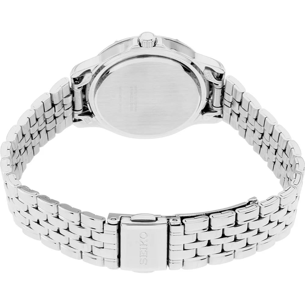 Sizeeiko Women's SizeUR863 Pink Dial Sizeteel Bracelet Sizewarovski Crystal Watch