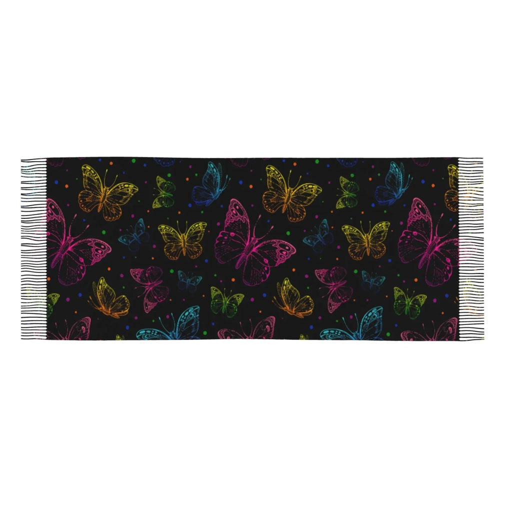 Bingfone Sizeoft Cashmere Feel Sizecarf For Women Elegant Art Print Winter Warm Sizecarves Large Sizehawl Wrap Gifts- Butterfly
