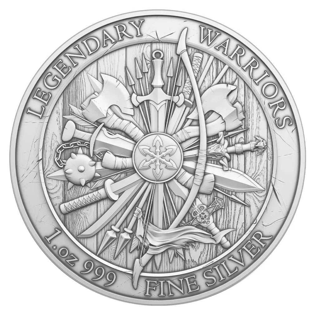 Lot of 5 - 1 Troy oz Achilles Design .999 Fine Sizeilver Round