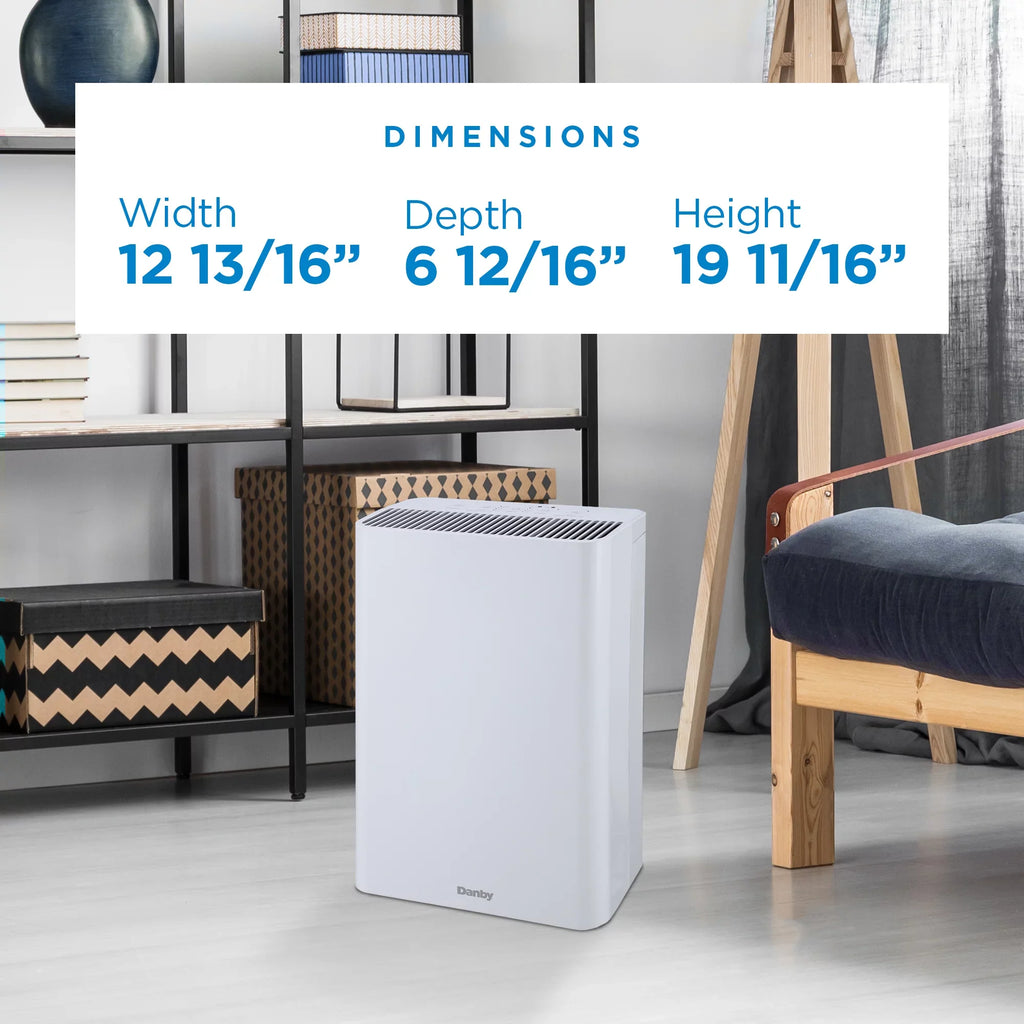 Danby DAP152BAW-I Air Purifier up to 210 sq. ft. in Ivory with True Hepa Filter to reduce smoke and pollutants