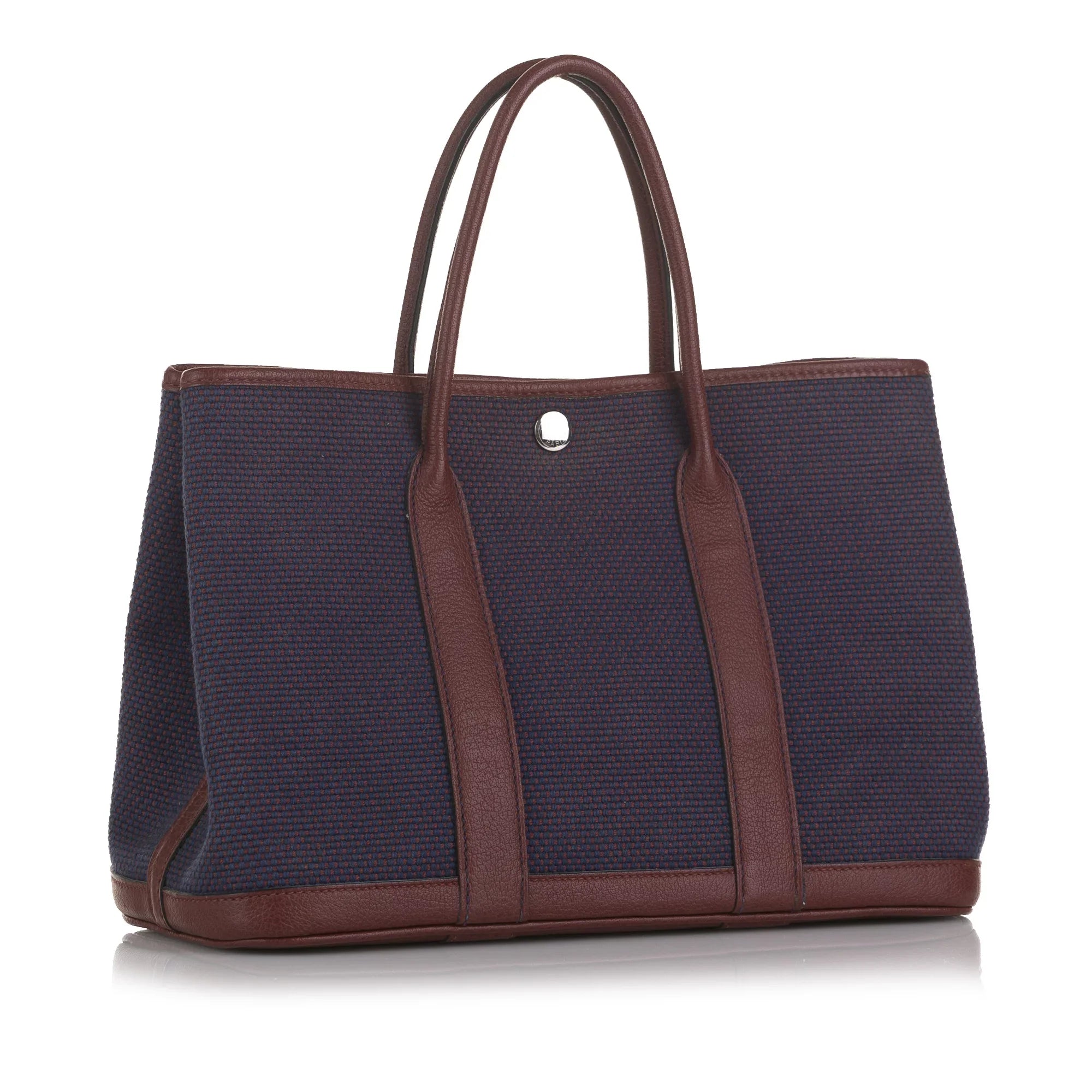 Pre-Owned Authenticated Hermès Toile Garden Party 30 Canvas Fabric Purple Tote Bag Unisex (Good)