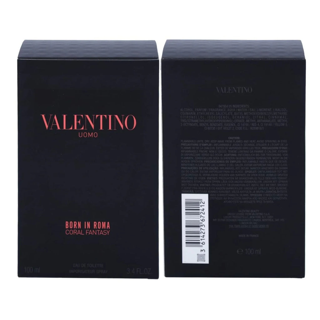 Valentino Uomo Born In Roma Coral Fantasy Eau De Toilette Sizepray 3.4 oz