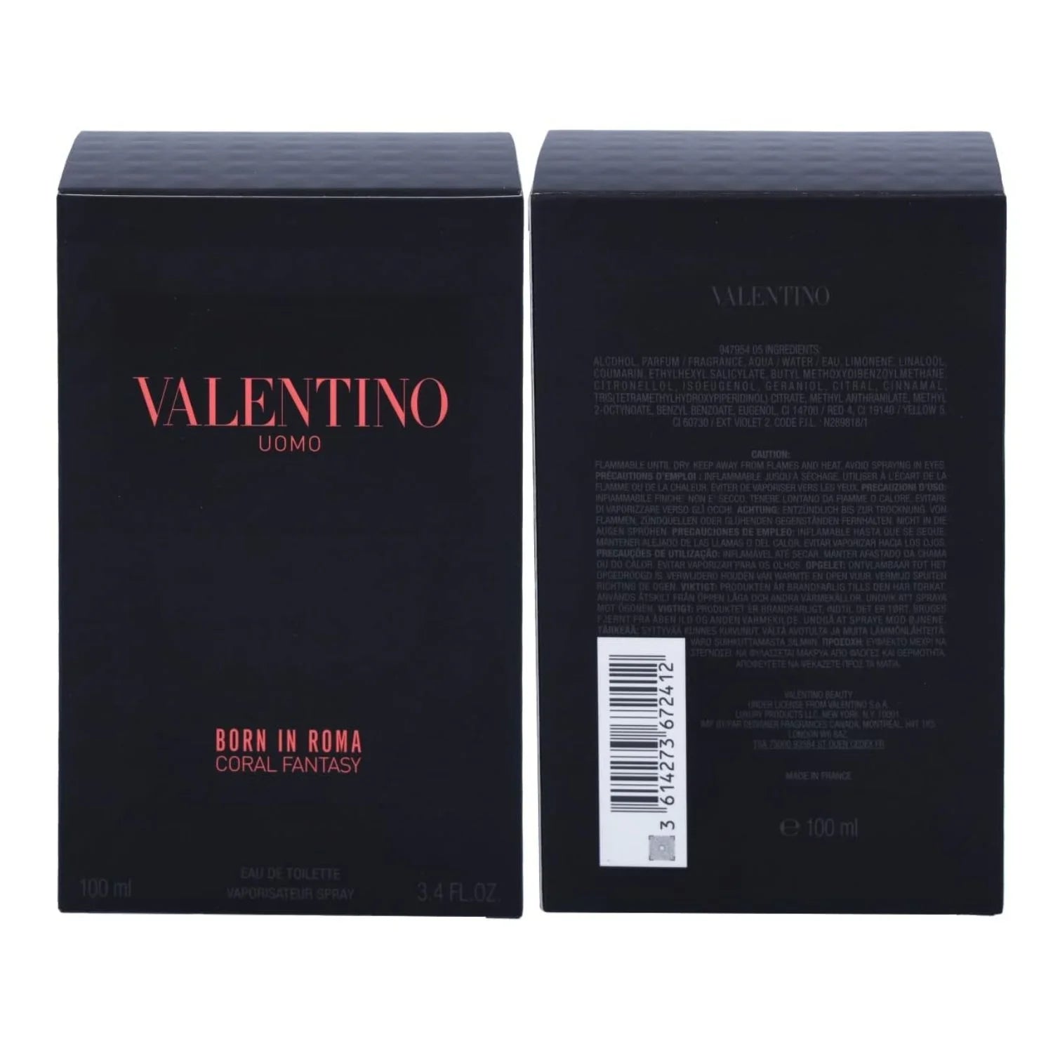 Valentino Uomo Born In Roma Coral Fantasy Eau De Toilette Sizepray 3.4 oz