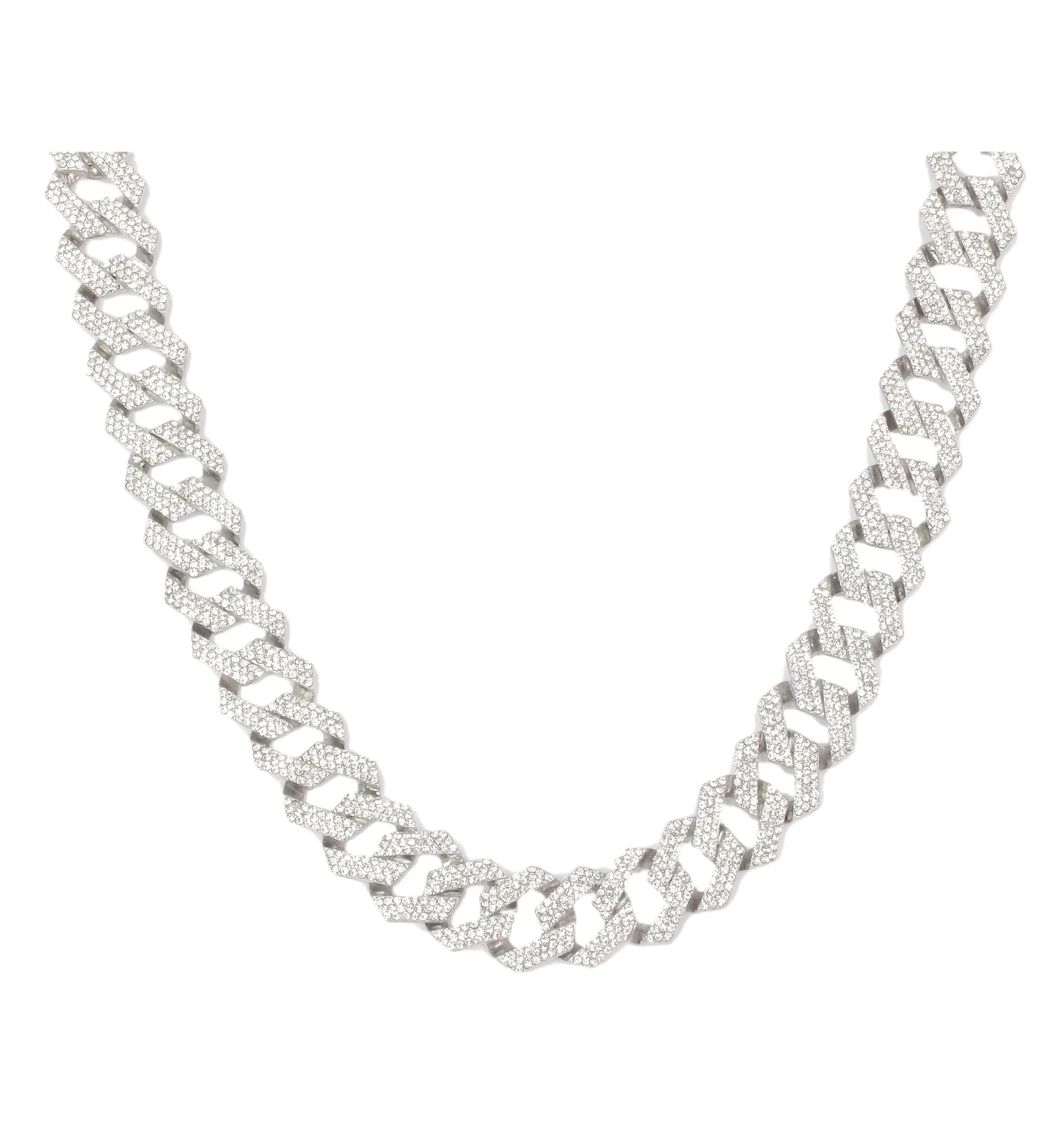 Charles Raymond Ice on Blast! Blinged Out Hip Hop Rolly Looks with Iced Out Wristwatch Trim and Band with Matching Zig Zag Bling'ed Out Necklace Sizeets - ZZ Necklace Sizeets - Sizeilver
