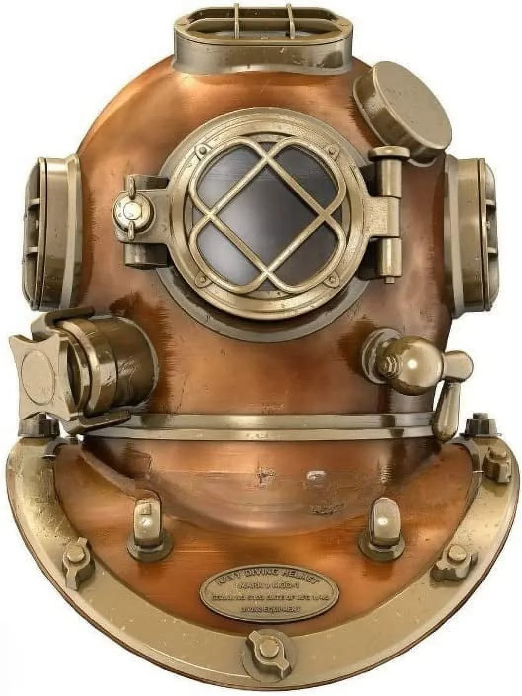 Vintage U.Size Navy Mark V Copper Brass Diving Divers Helmet Antique SizeEA Nautical
