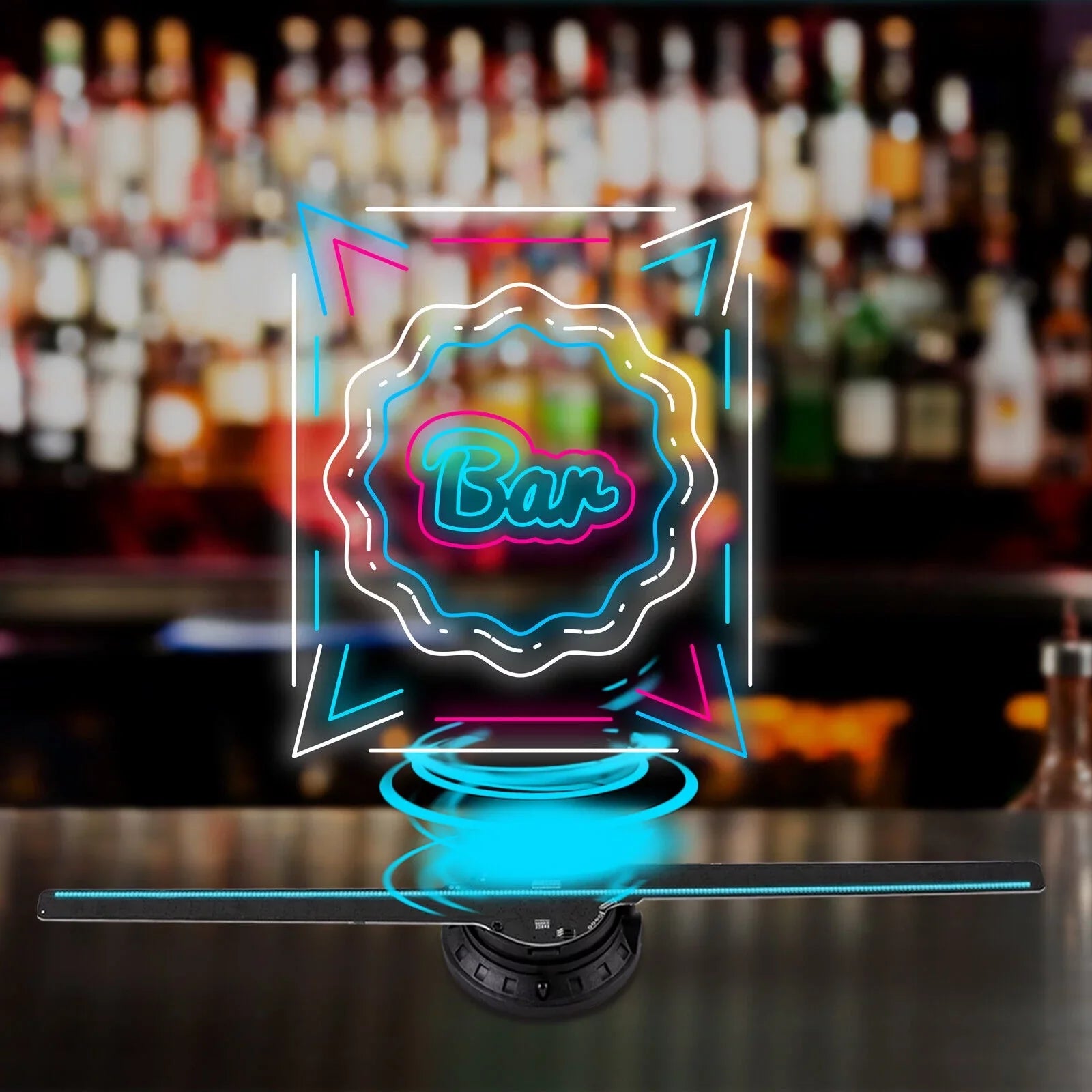 MIDUO Hologram Fan Projector 3D Effect Cafe Bar Club Decor