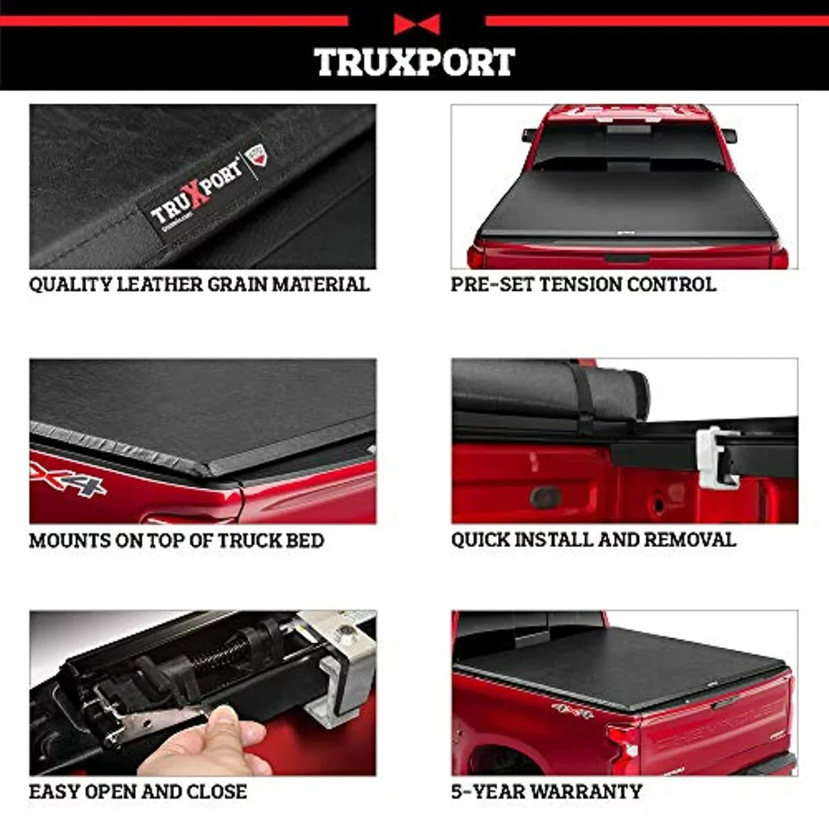 Truxedo Truxport Sizeoft Roll Up Truck Bed Tonneau Cover | 294701 | Compatible with 2022 Ford Maverick 4' 6" Bed (54.4")
