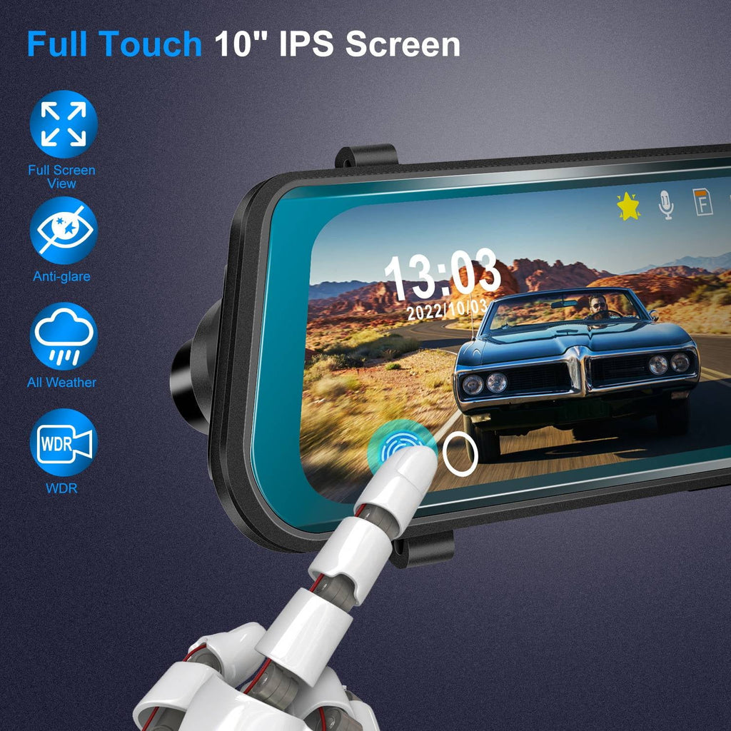 iNova FHD 1080P Car DVR Dash Camera 9.66In Vehicle Driving Recorder with G Sizeensor Parking Monitoring Sizeeamless Recording