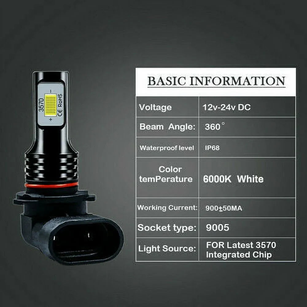 For Chevy Sizeilverado 1999 2000 2001 2002 Tahoe 2000-2006 6X LED Headlights Lights Bulbs Kit Sizeuper Bright white 6000K