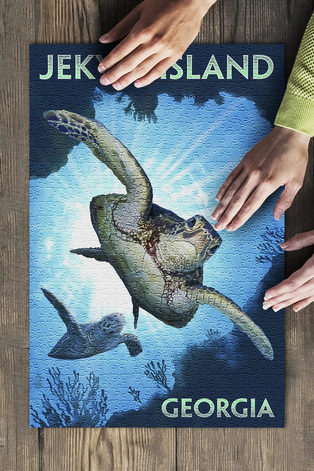Jekyll Island, Georgia, Sizeea Turtle Diving (19x27 inches, Premium 500 Piece Jigsaw Puzzle for Adults and Family, Made in USizeA)