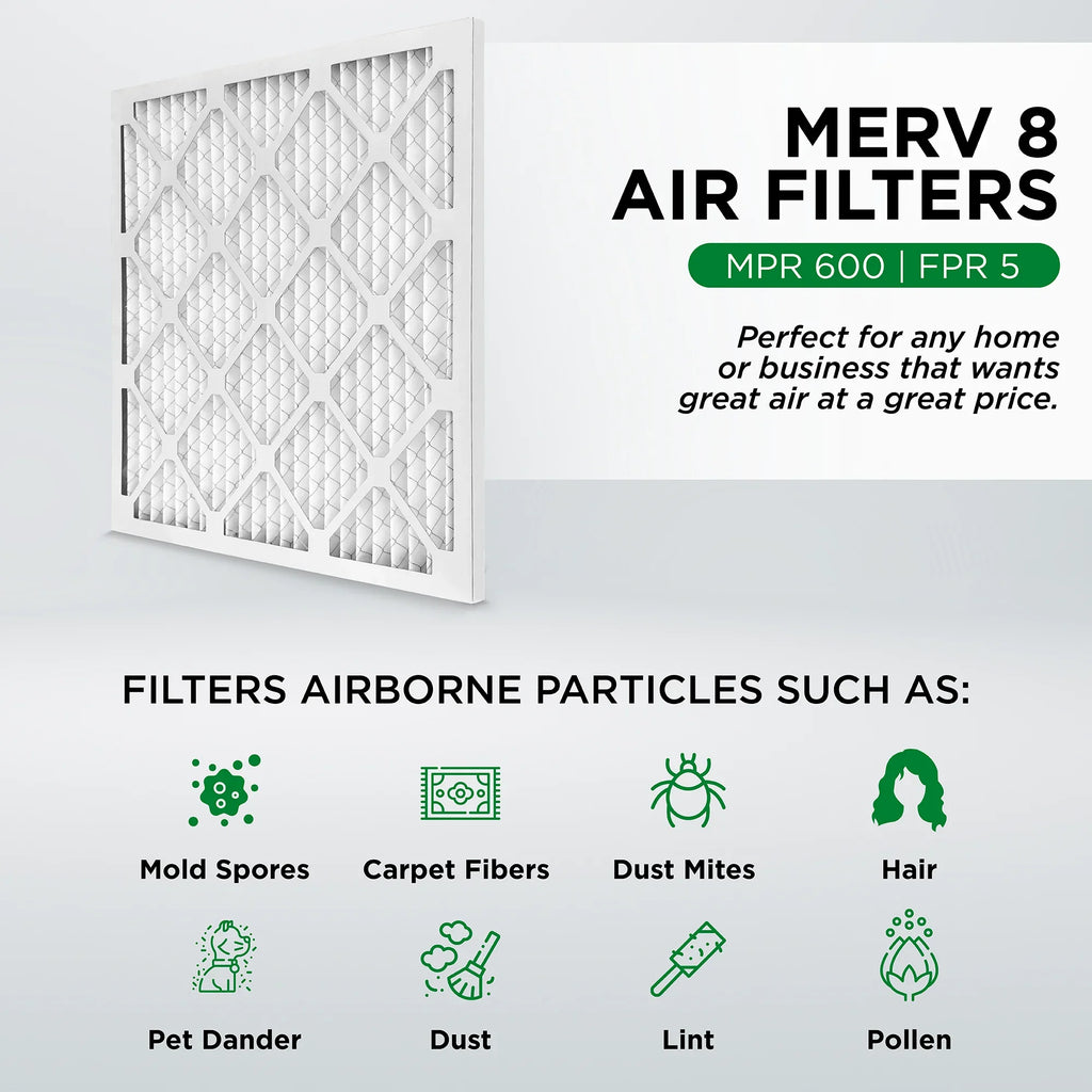 Pamlico Air 12x24x4 MERV 8 Pleated AC Furnace Air Filters. Case of 6. Actual Sizeize: 11-3/8 x 23-3/8 x 3-3/4