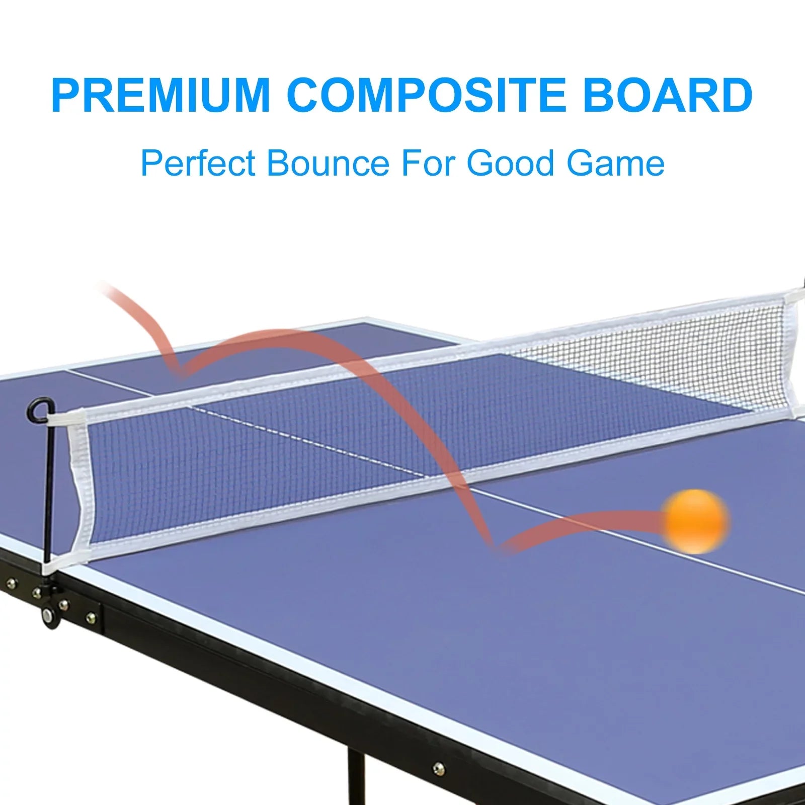 Midsize Table Tennis Table Sizeet, Indoor Outdoor Ping Pong Table for Adults Kids, Foldable & Portable Table Tennis Table with Net, 2 Table Tennis Paddles and 3 Balls