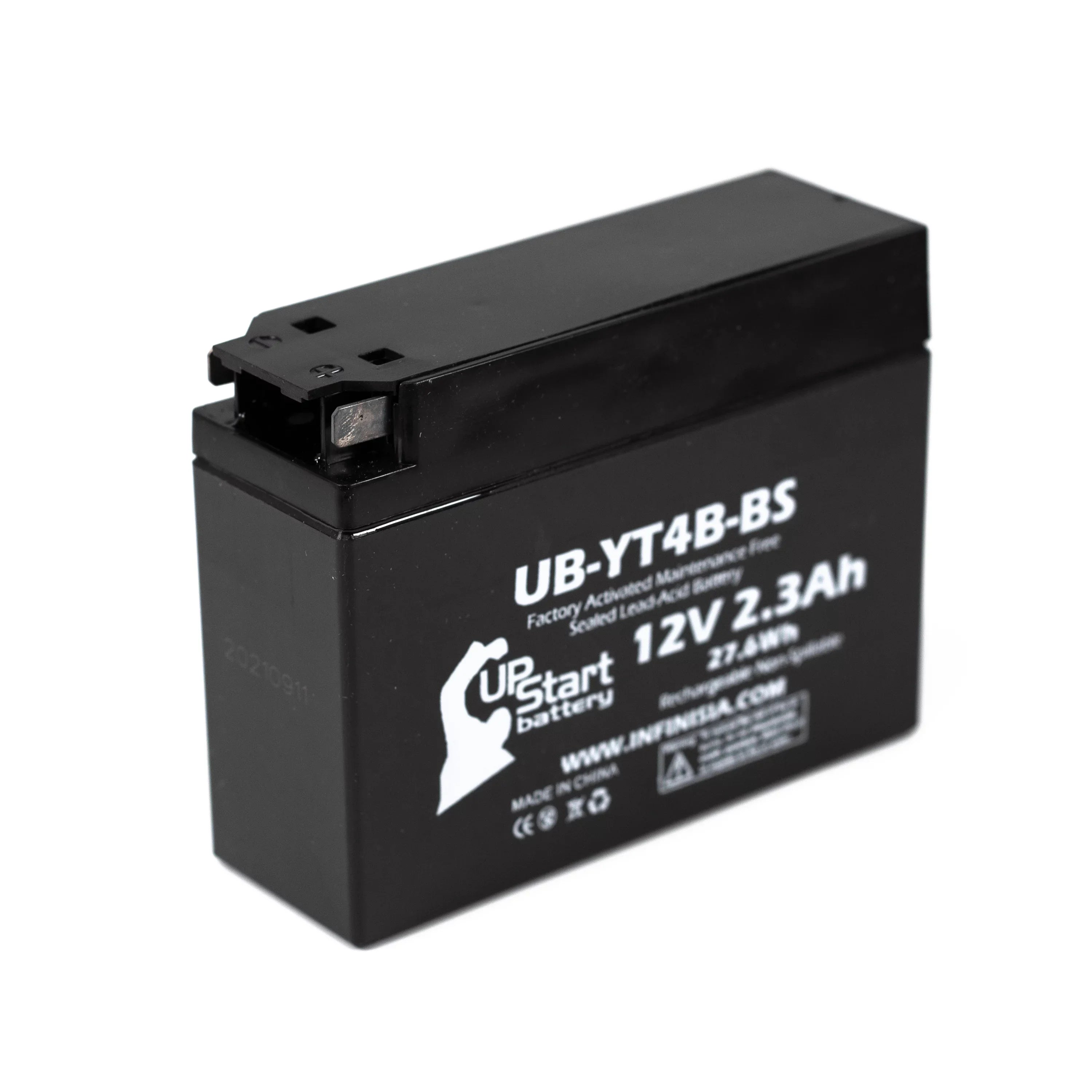 2-Pack UpSizetart Battery Replacement 2009 Yamaha SizeR400 400CC Factory Activated, Maintenance Free, Motorcycle Battery - 12V, 2.3Ah, UB-YT4B-BSize