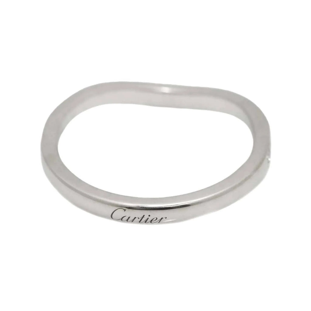 Pre-Owned Cartier Ballerina Curve #48 Ring Half Diamond Pt Platinum Ballerine (Good)