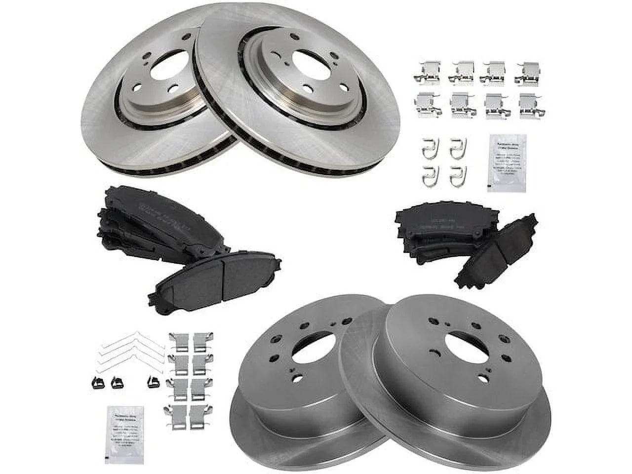 Front and Rear Ceramic Brake Pad and Rotor Kit - 5 Lug - Compatible with 2015 - 2019 Toyota Highlander 2014 2016 2017 2018
