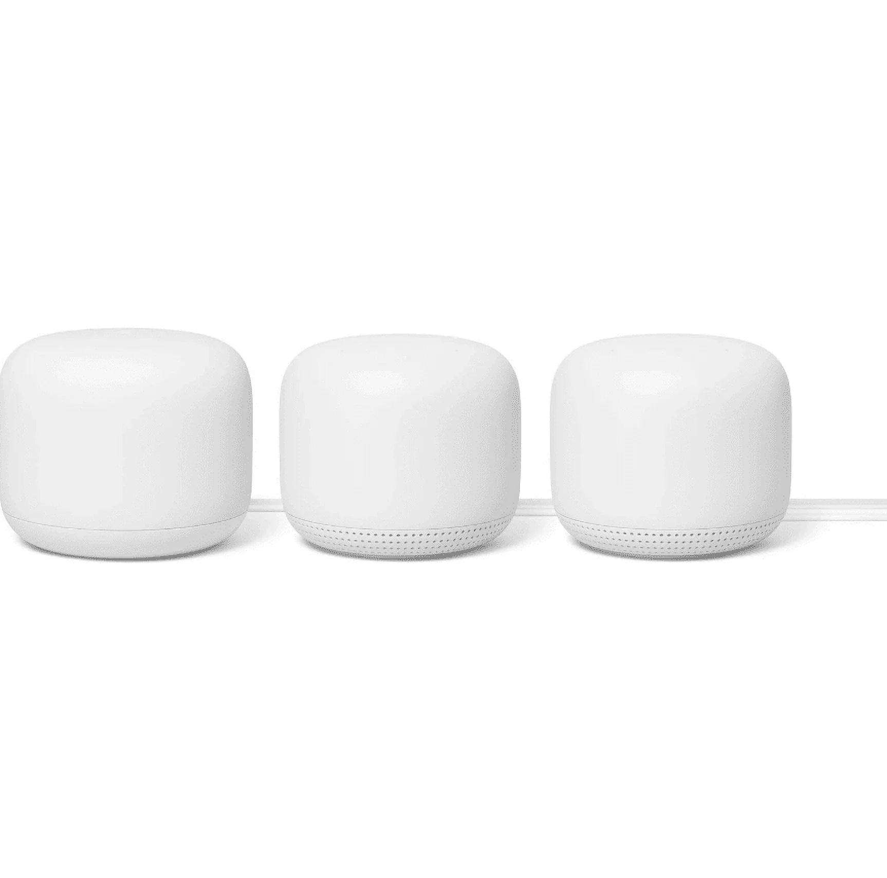 Google NESizeTWIFI3PK-CC Nest Wi-Fi 3-pk & Chromecast Bundle, Ivory