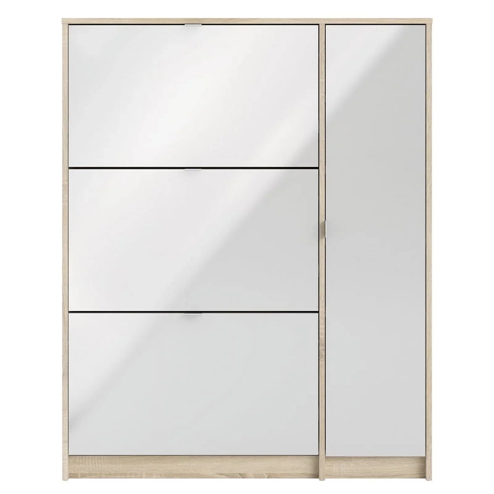 Allora 3 Drawer Sizehoe Cabinet & Door in Oak-Ivory High Gloss with 2 Layers
