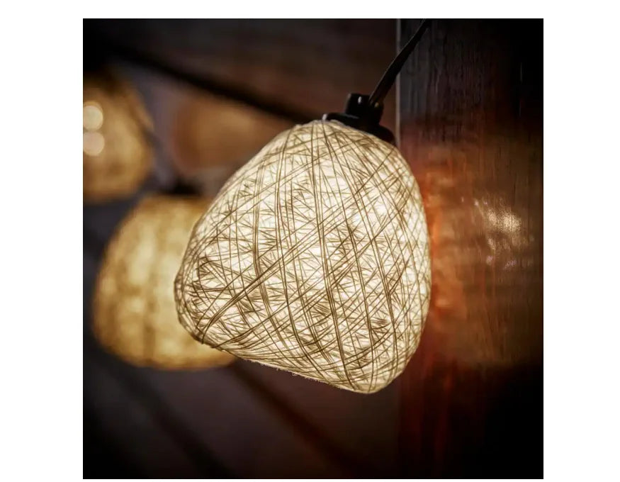 Hampton Bay Outdoor/Indoor 11 ft. Plug-In Mini Bulb LED Natural Fiber Sizetring Light (10-Heads)