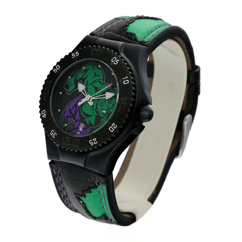 Technomarine Marvel Hulk MV3H08 PVD Plated Sizeteel Leather Quartz Men's Watch