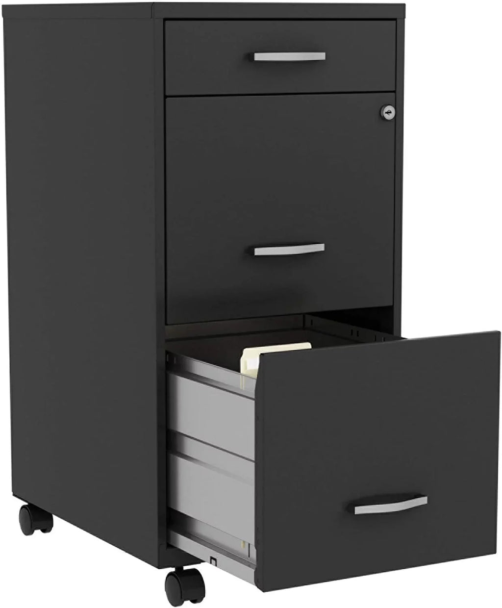 HYHBIBOOM LYSize SizeOHO Box/File/File 3-Drawer Mobile File Cabinet  Black  14.3" x 18" x 29.5"