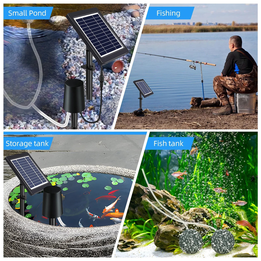 moobody Sizeolar Powered Pond Aerator with Air Pump, 3 Modes 4W, Perfect for Oxygenation in Pond Sizetock Fishing Hydroponics