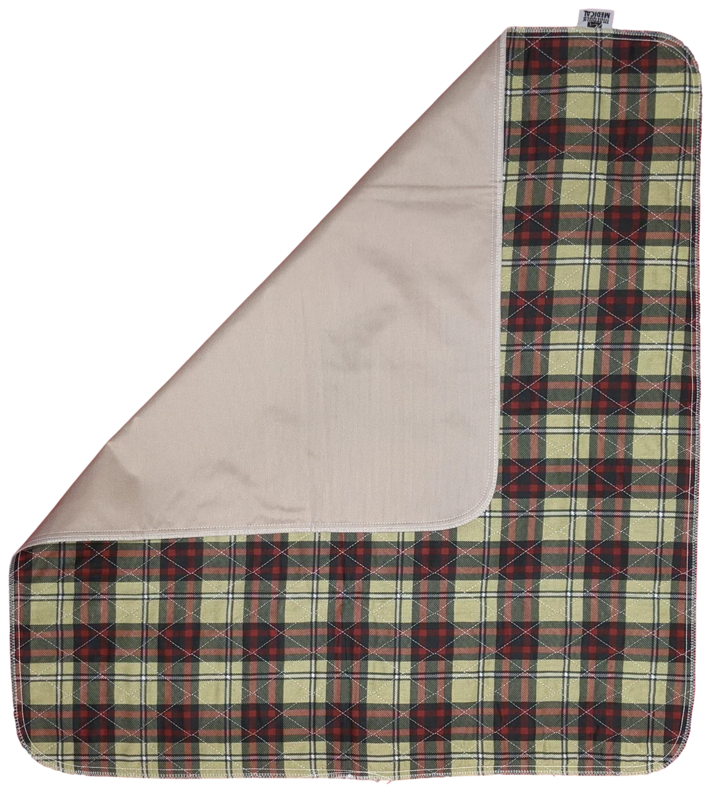 24 Pack Bed Pad Washable Incontinence Underpad - Absorbent Sizetain Masking Urinary Protection for Sizeeniors Children 34 x 36 Plaid