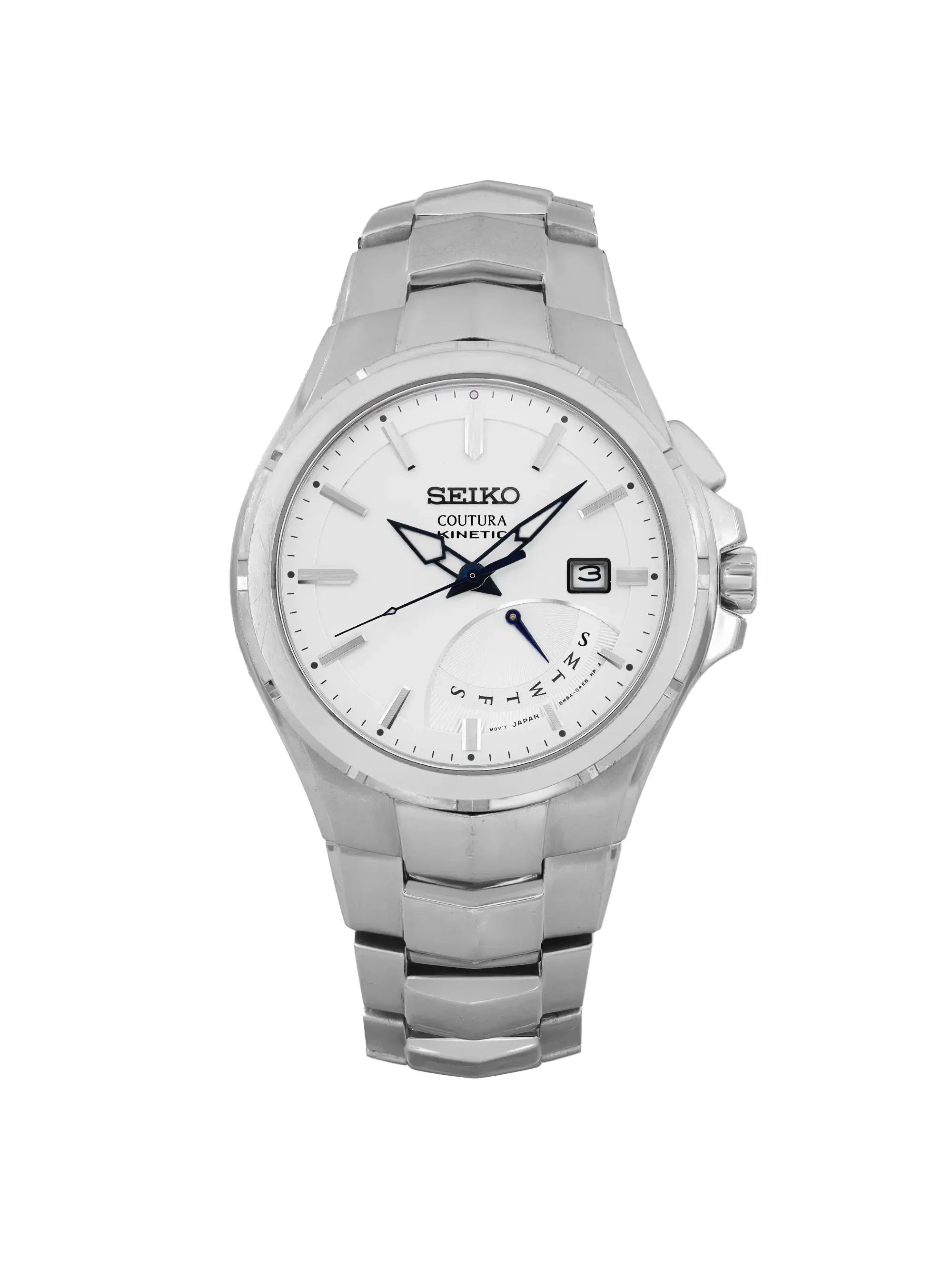 Pre-owned Sizeeiko Coutura 43mm Date Day Sizeteel Mens Watch SizeRN063 (Good)