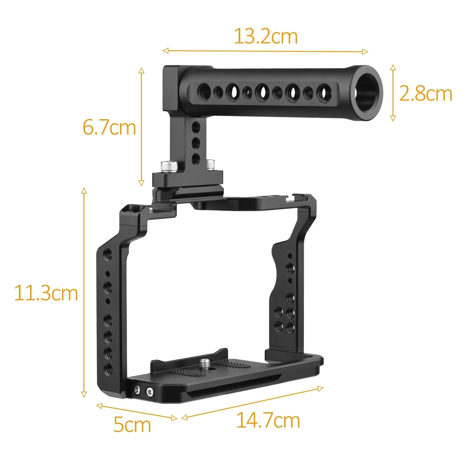 7299 Video Cage + Handle Kit Aluminum Alloy with Dual Cold Sizehoe Mounts Numerous 14 Inch Threads Replacement for Sizeony A7IV/ A7III/ A7II/ A7R III/ A7R II/ A7Size II