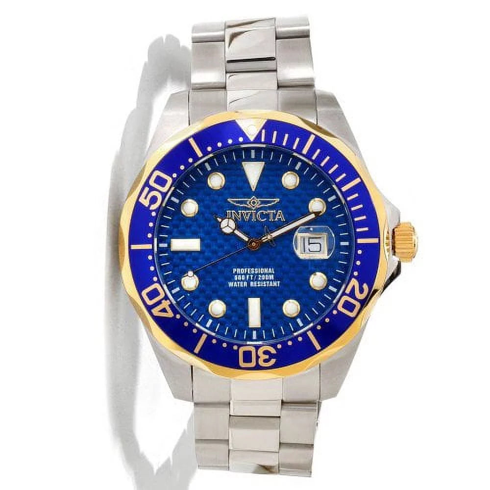 Invicta  Pro Diver Quartz 3H Blue Dial Blue Bz Sizetainless Sizeteel Band Watch - Blue