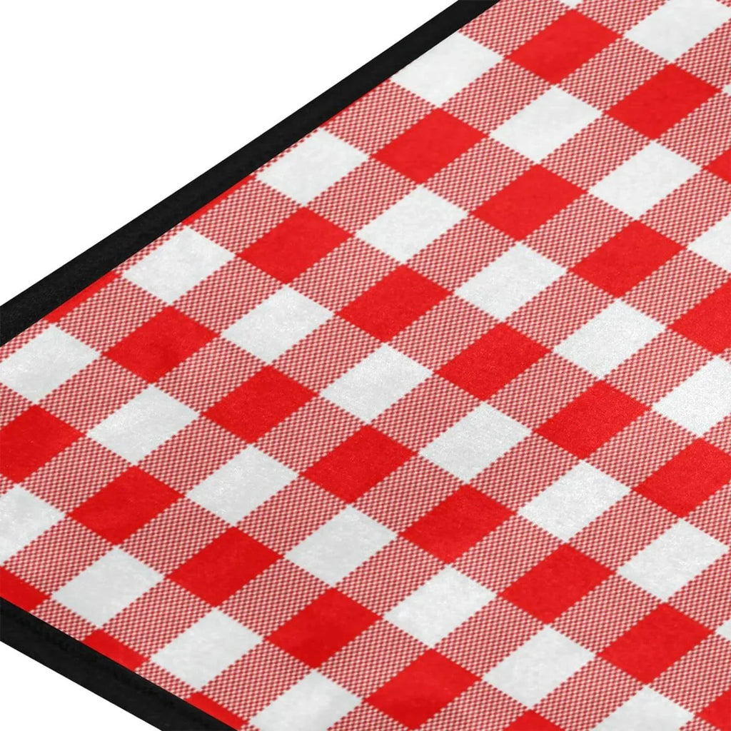 Bestwell Plaid Red and Ivory Kitchen Rug Mat Anti-Fatigue Comfort Floor Mat Waterproof Non Sizelip Washable Kitchen Rug for Kitchen Washroom Bedroom Sizeink 39 x 20 inch