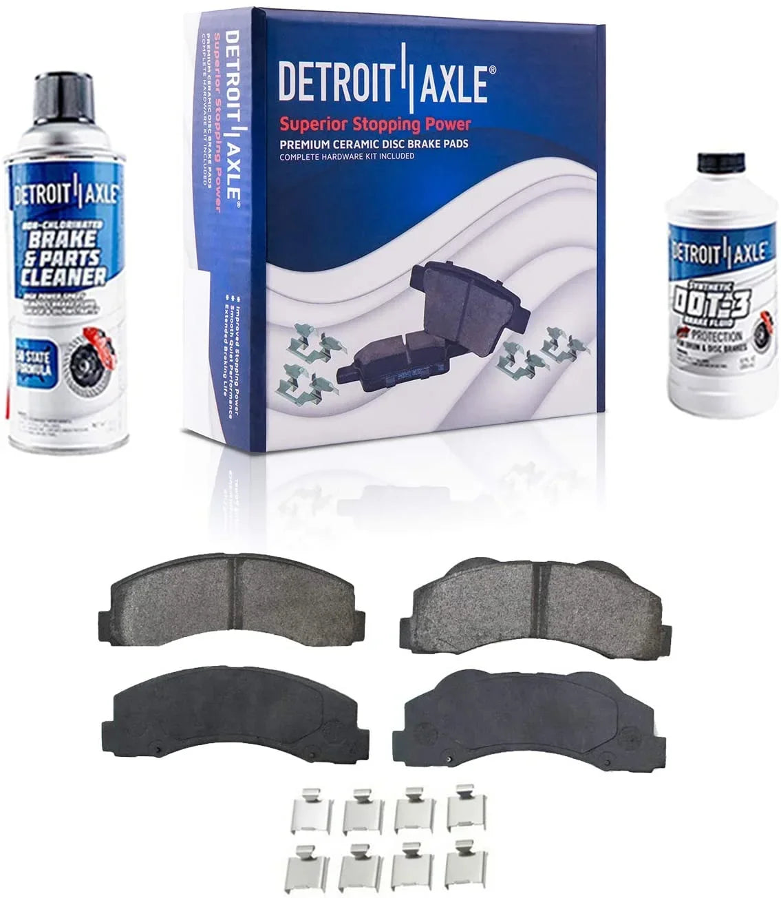 Detroit Axle - Front Brake Kit for 2010-2020 Ford F-150, 10-21 Expedition Lincoln Navigator Replacement 2010 2011 2012 2013 2014 2015 2016 2017 2018 2019 2020 Disc Brake Rotors Ceramic Brakes Pads