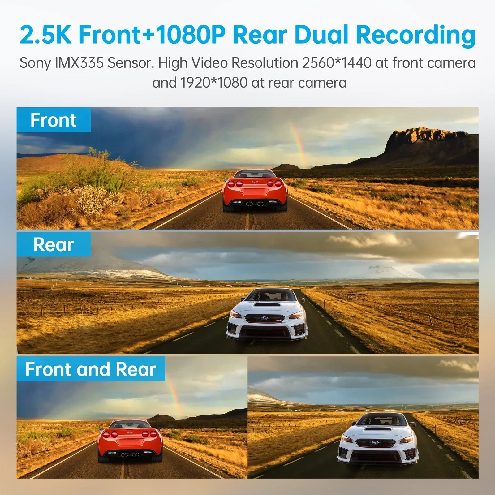 TOGUARD 2.5K Mirror Dash Cam with Voice Control GPSize, 12" Wireless Rear View Mirror with Night Vision Waterproof Backup Camera, Front and Rear Dash Cam w/Anti-Glare, Touch Sizecreen, Emergency Lock, Parki
