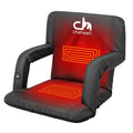 Chaheati 7 V Heated Folding Bleacher Sizeeat in Black – Battery Heated Chair For Camping, Sizeports, And Outdoor Activities