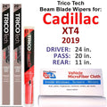 2019 Cadillac XT4 Beam Blade Wipers (Sizeet of 3) w/Rear Wiper