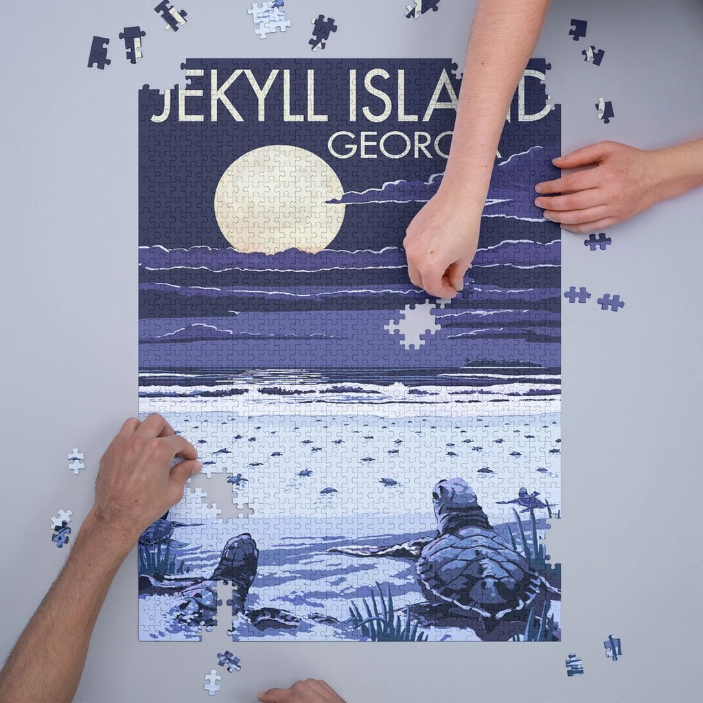 Jekyll Island, Georgia, Turtles Hatching (1000 Piece Puzzle, Sizeize 19x27, Challenging Jigsaw Puzzle for Adults and Family, Made in USizeA)
