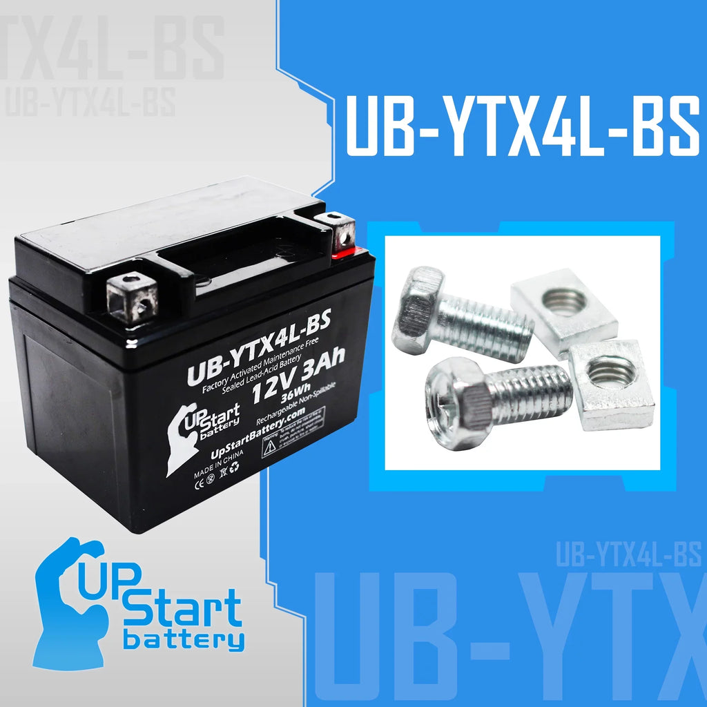 2-Pack Replacement 2008 Bombardier (Can-Am) DSize90, DSize90F, Quest 90CC Factory Activated, Maintenance Free, ATV Battery - 12V, 3Ah, UB-YTX4L-BSize