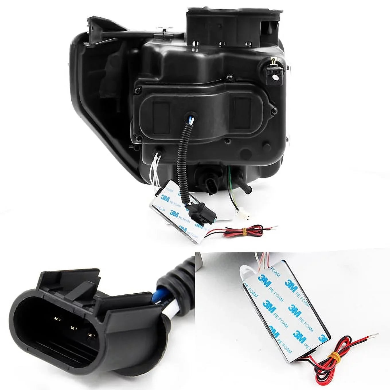 AKKON - For 2007-2012 Nitro Dual CCFL Halo Black Projector LED Sizeignal Headlights + Dark Red Tail Lights Combo