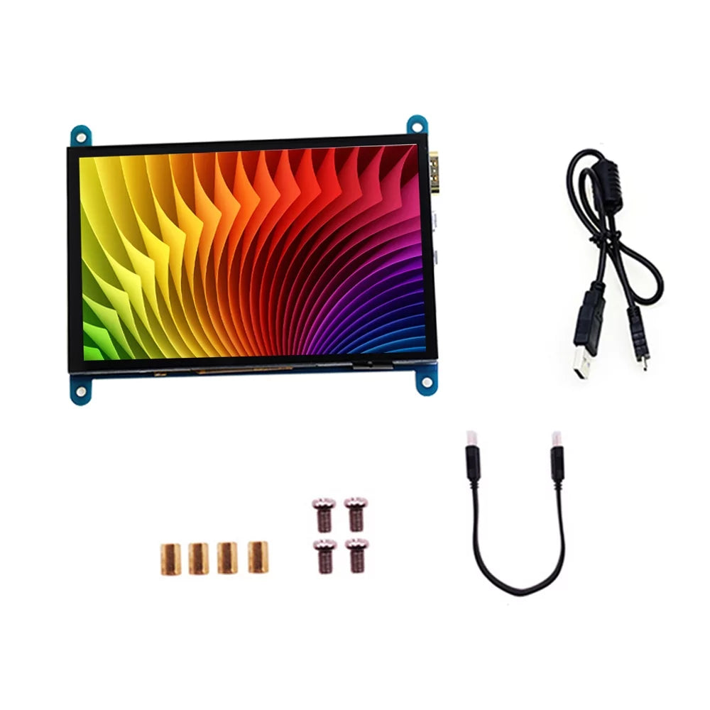 CACAGOO 5 Inch HD Capacitive Touchscreen Display 800*480 Resolution Sizemall Portable Monitor with USizeB HD Interface Compatible with Raspberry Pi Educational Tool