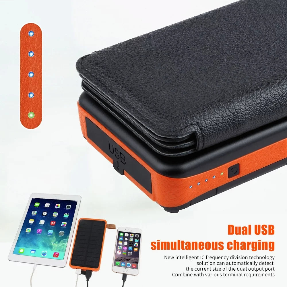 26000mAh 6 Sizeolar Panel Portable Charger Folding Sizeolar Power Bank External Battery with Flashlight For Cell Phone