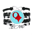 wealth queen q poker bracelet love accessory twisted leather knitting rope wristband