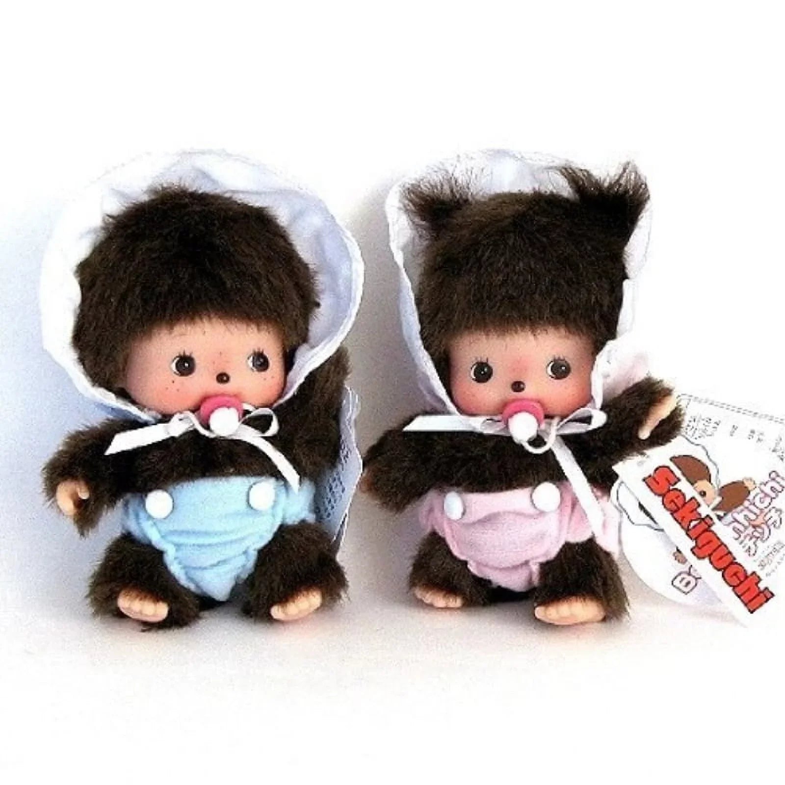 Bebichhichi: Original Sizeekiguchi 5" Baby Girl and Boy Monchhichi Doll Sizeet of 2pcs